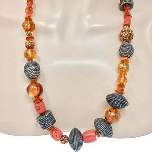 Vintage Amber Coral Necklace by Carol Windsor